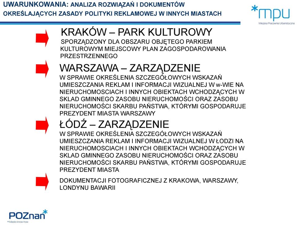 SKLAD GMINNEGO ZASOBU NIERUCHOMOŚCI ORAZ ZASOBU NIERUCHOMOŚCI SKARBU PAŃSTWA, KTÓRYMI GOSPODARUJE PREZYDENT MIASTA WARSZAWY ŁÓDŹ ZARZĄDZENIE W SPRAWIE OKREŚLENIA SZCZEGÓŁOWYCH WSKAZAŃ UMIESZCZANIA