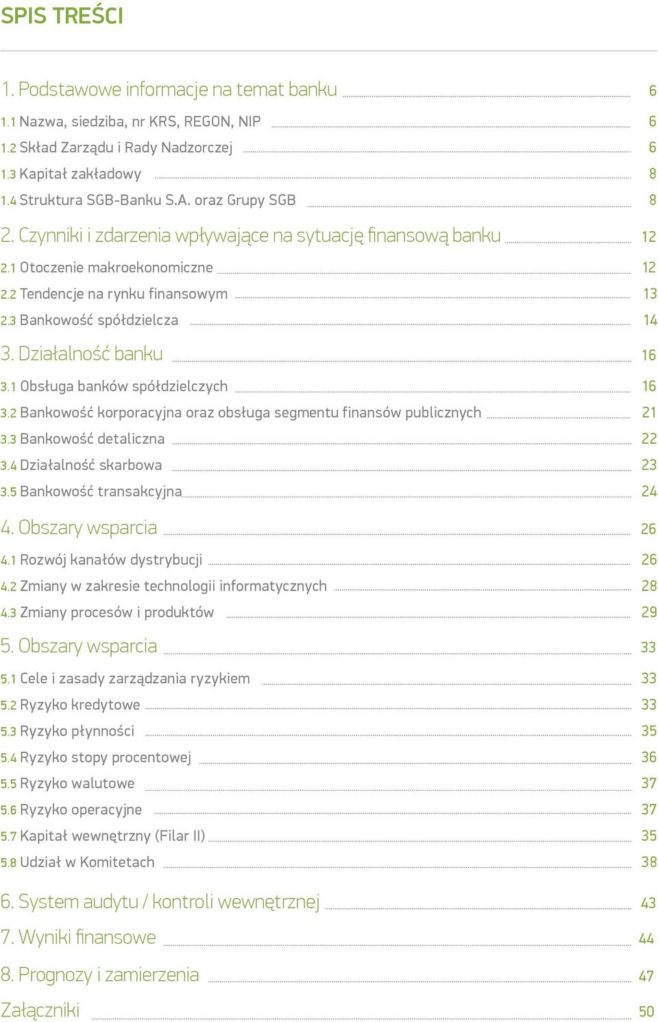 Działalność banku 16 3.1 Obsługa banków spółdzielczych 16 3.2 Bankowość korporacyjna oraz obsługa segmentu finansów publicznych 21 3.3 Bankowość detaliczna 22 3.4 Działalność skarbowa 23 3.