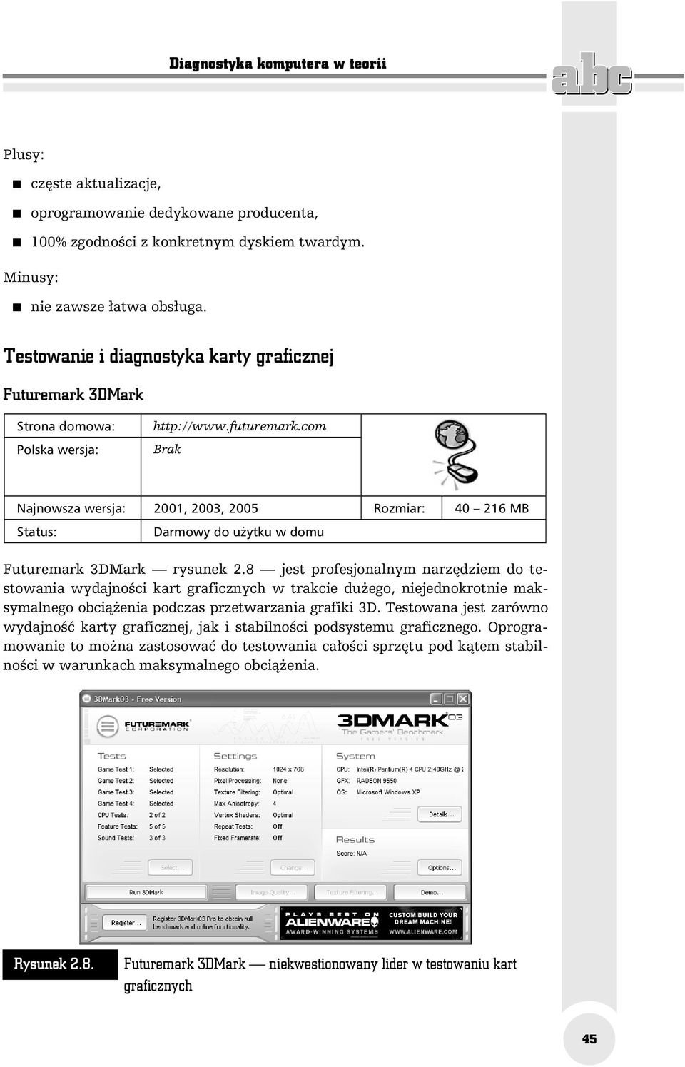 com Brak Najnowsza wersja: 2001, 2003, 2005 Rozmiar: 40 216 MB Status: Darmowy do użytku w domu Futuremark 3DMark rysunek 2.