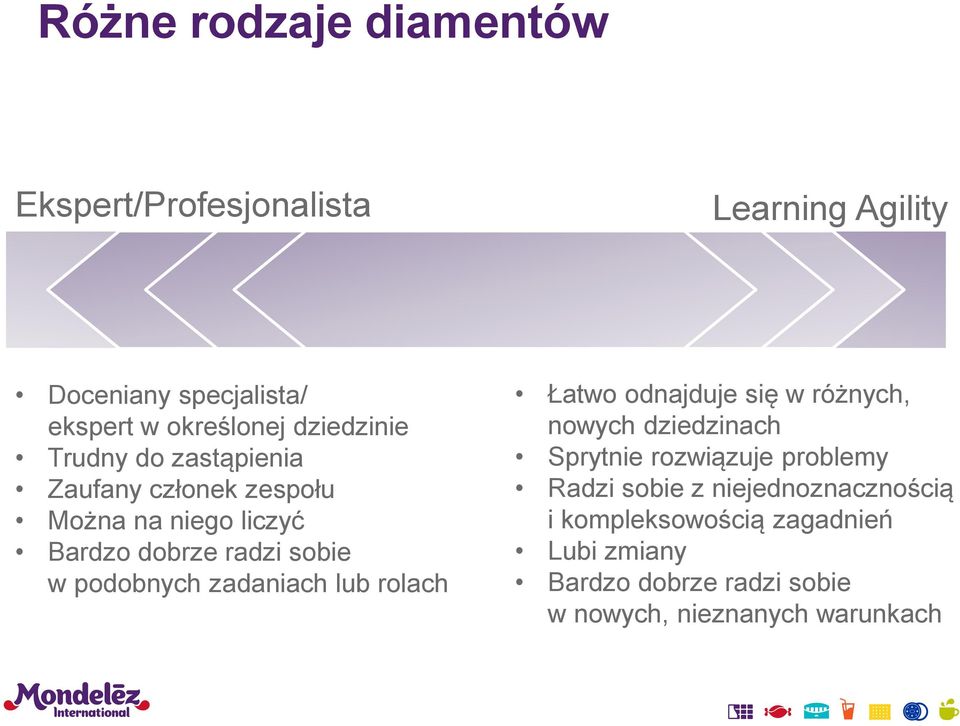 podobnych zadaniach lub rolach Łatwo odnajduje się w różnych, nowych dziedzinach Sprytnie rozwiązuje problemy