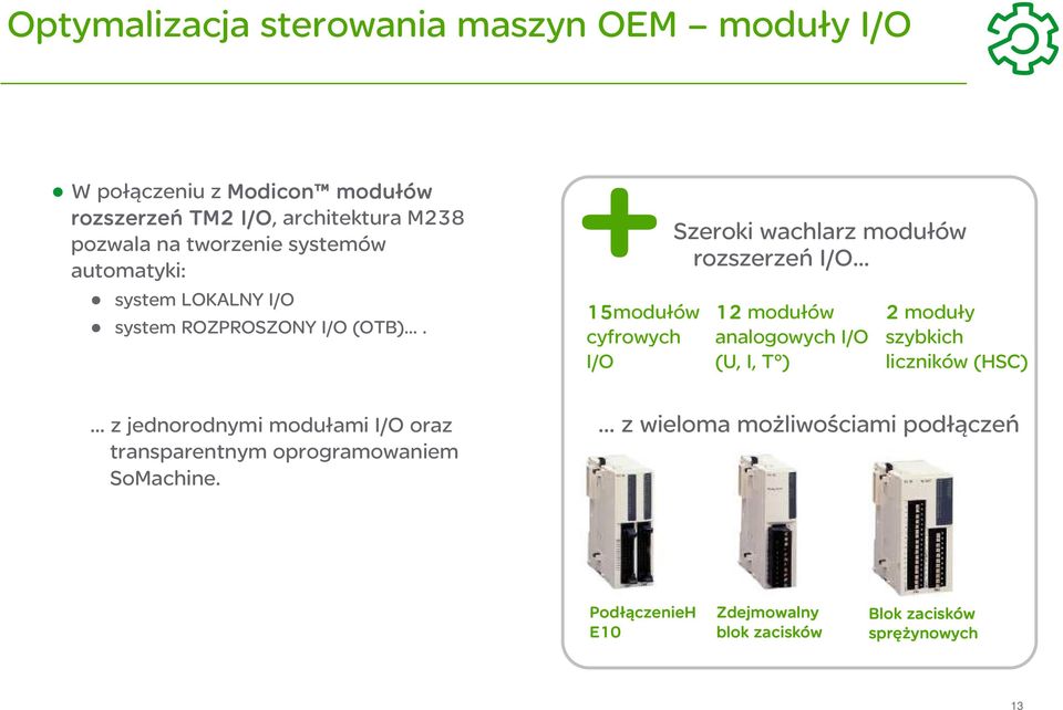 z jednorodnymi modułami I/O oraz transparentnym oprogramowaniem SoMachine.