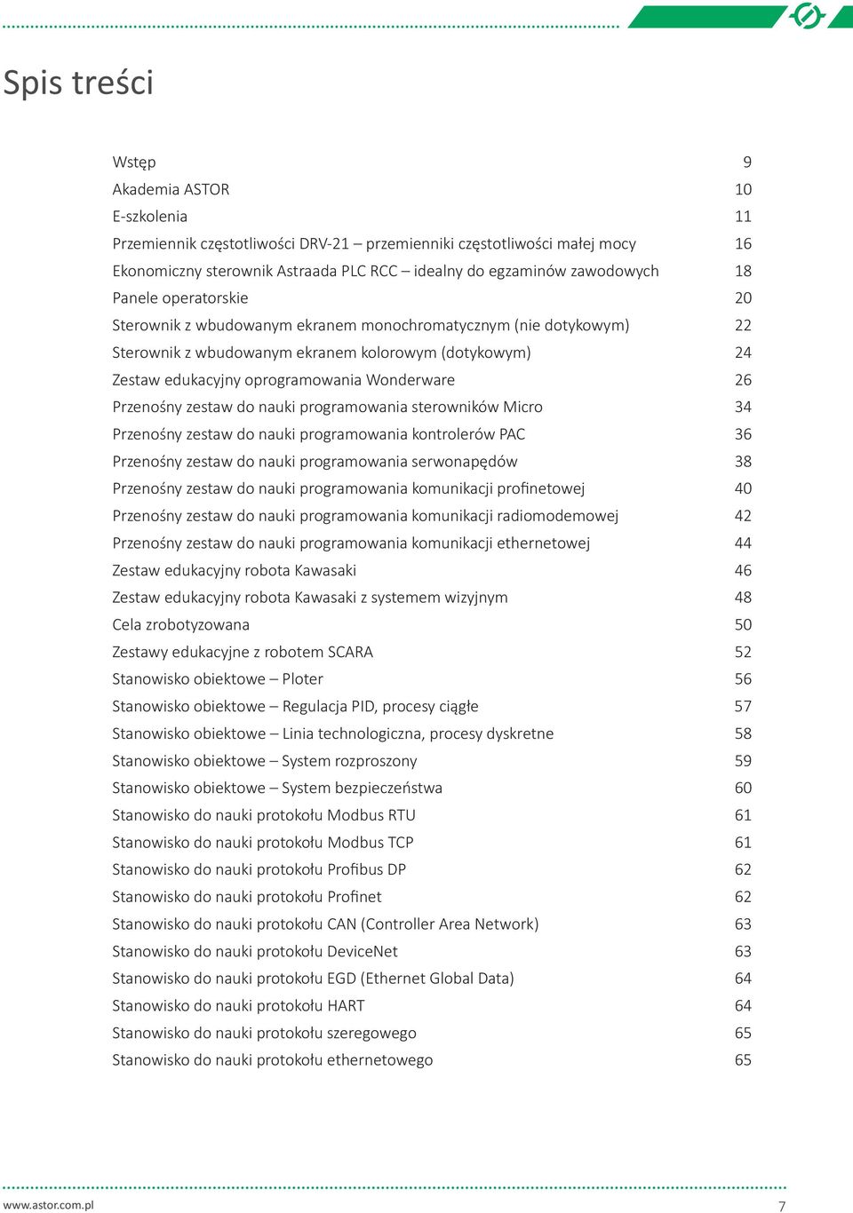 Przenośny zestaw do nauki programowania sterowników Micro 34 Przenośny zestaw do nauki programowania kontrolerów PAC 36 Przenośny zestaw do nauki programowania serwonapędów 38 Przenośny zestaw do