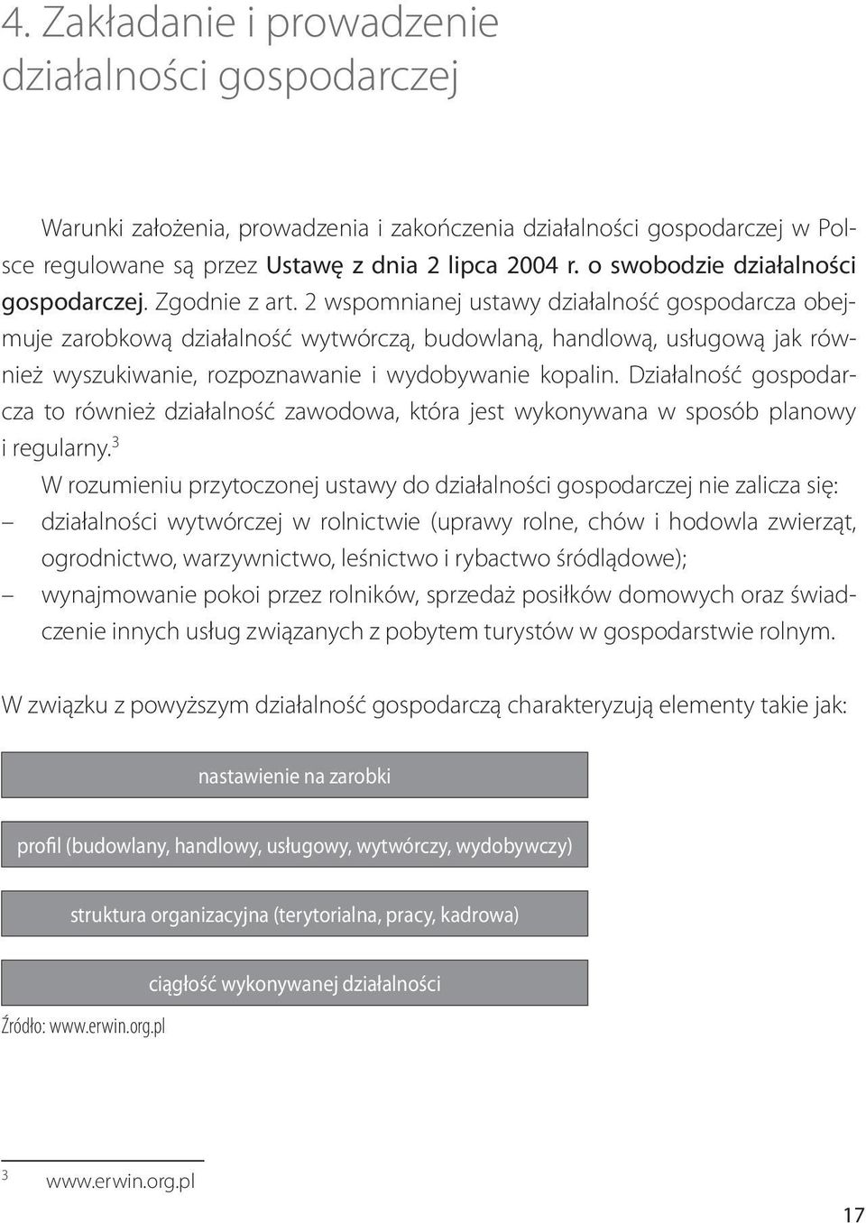 2 wspomnianej ustawy działalność gospodarcza obejmuje zarobkową działalność wytwórczą, budowlaną, handlową, usługową jak również wyszukiwanie, rozpoznawanie i wydobywanie kopalin.