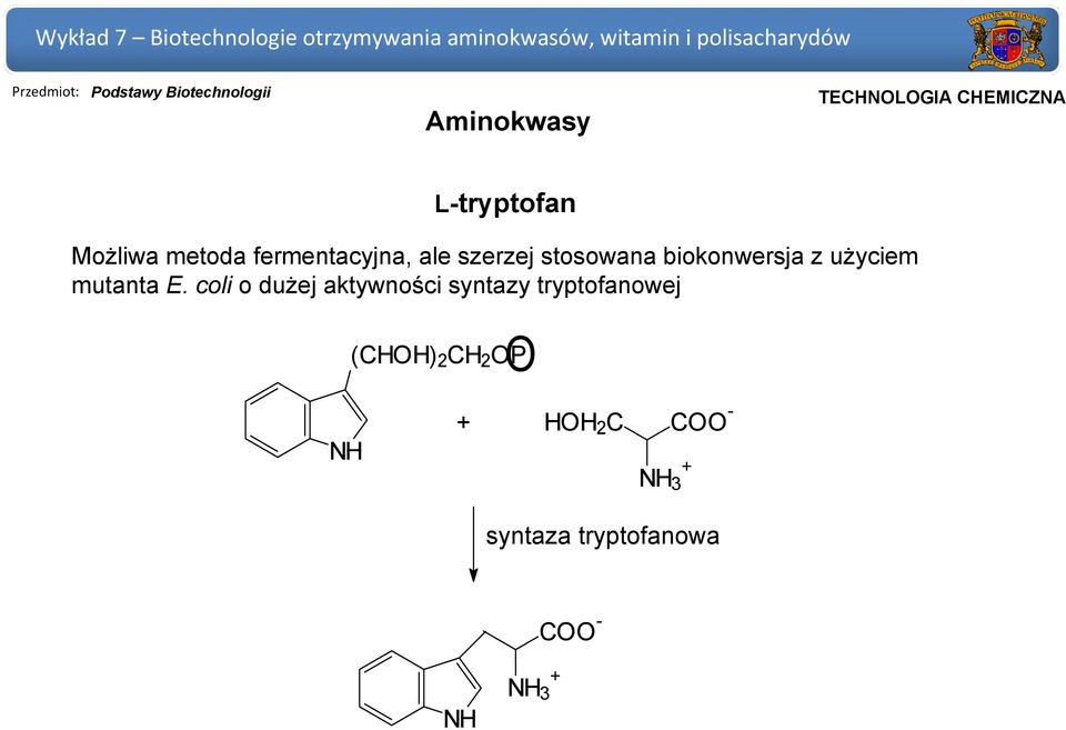 coli o dużej aktywności syntazy tryptofanowej NH (CHOH) 2