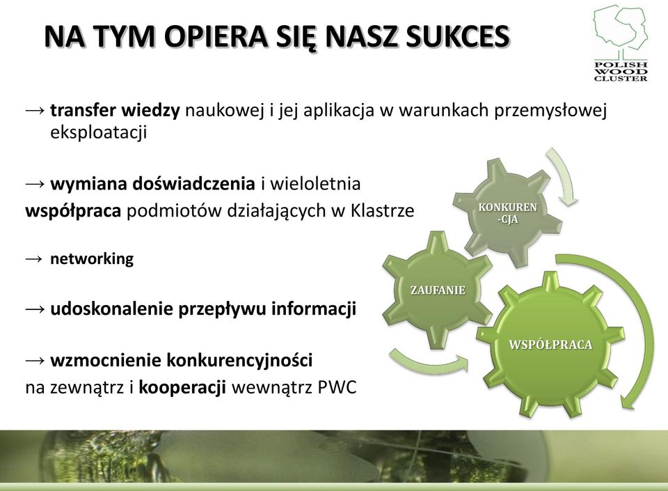 działających w Klastrze KONKUREN -CJA networking udoskonalenie przepływu informacji