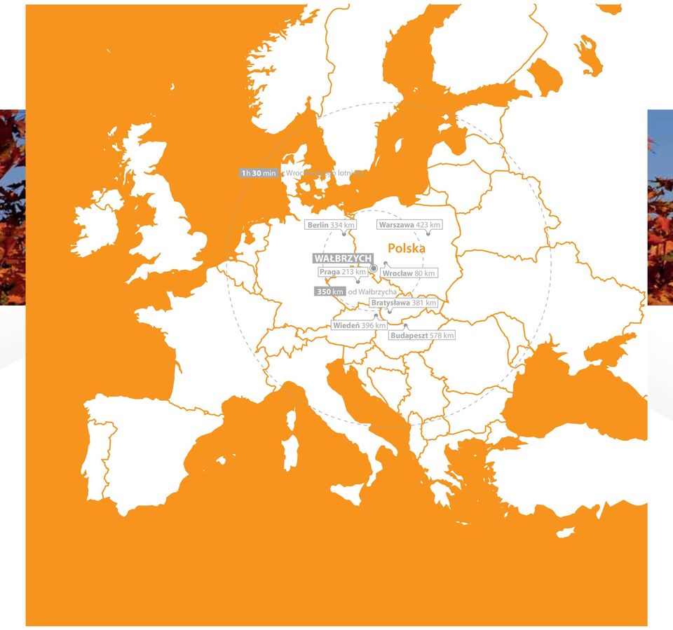 km Polska Wrocław 80 km 350 km od Wałbrzycha