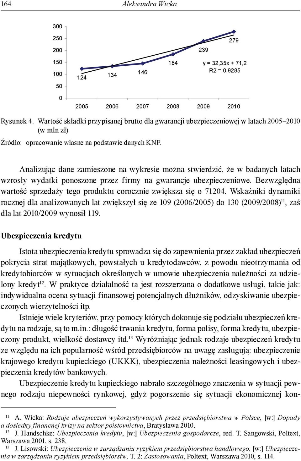 Analizując dane zamieszone na wykresie można stwierdzić, że w badanych latach wzrosły wydatki ponoszone przez firmy na gwarancje ubezpieczeniowe.