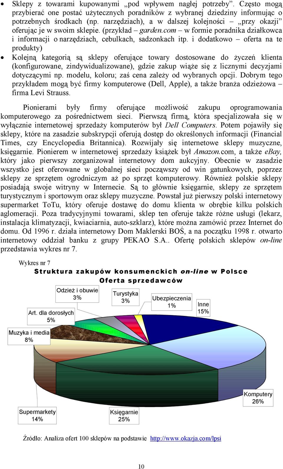 i dodatkowo oferta na te produkty) Kolejną kategorią są sklepy oferujące towary dostosowane do życzeń klienta (konfigurowane, zindywidualizowane), gdzie zakup wiąże się z licznymi decyzjami