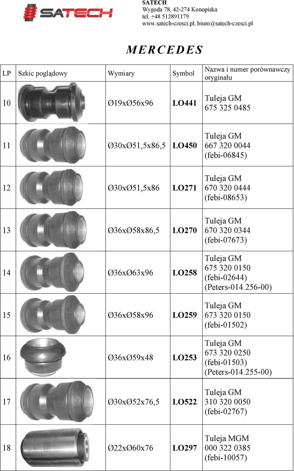 Ø30xØ52x76,5 LO522 670 320 0344 (febi-07673) 675 320 0150 (febi-02644) (Peters-014.