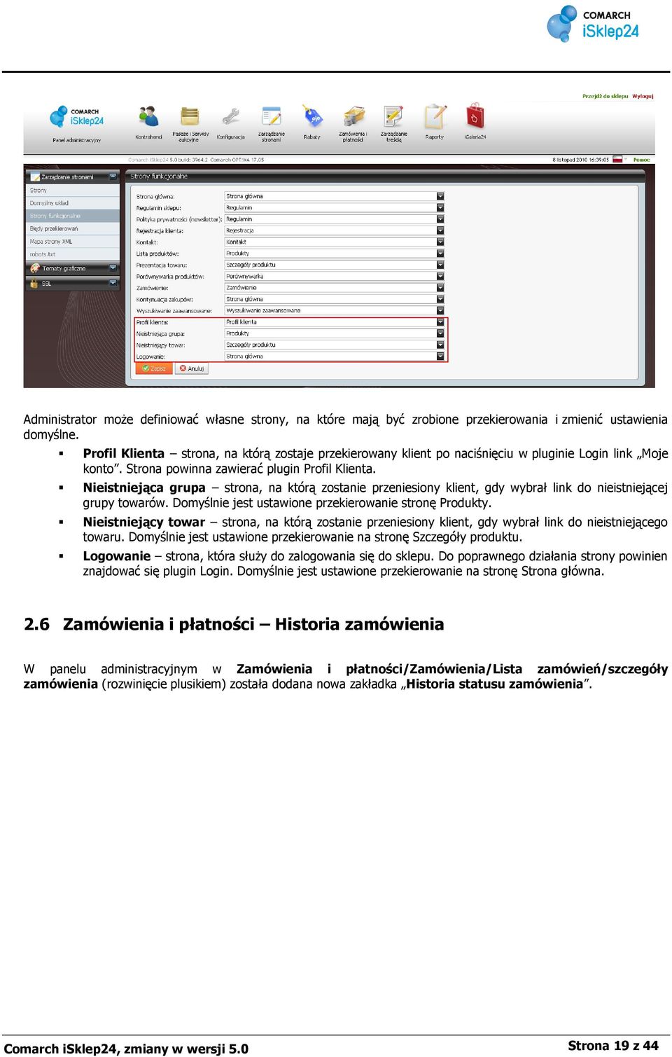 Nieistniejąca grupa strona, na którą zostanie przeniesiony klient, gdy wybrał link do nieistniejącej grupy towarów. Domyślnie jest ustawione przekierowanie stronę Produkty.