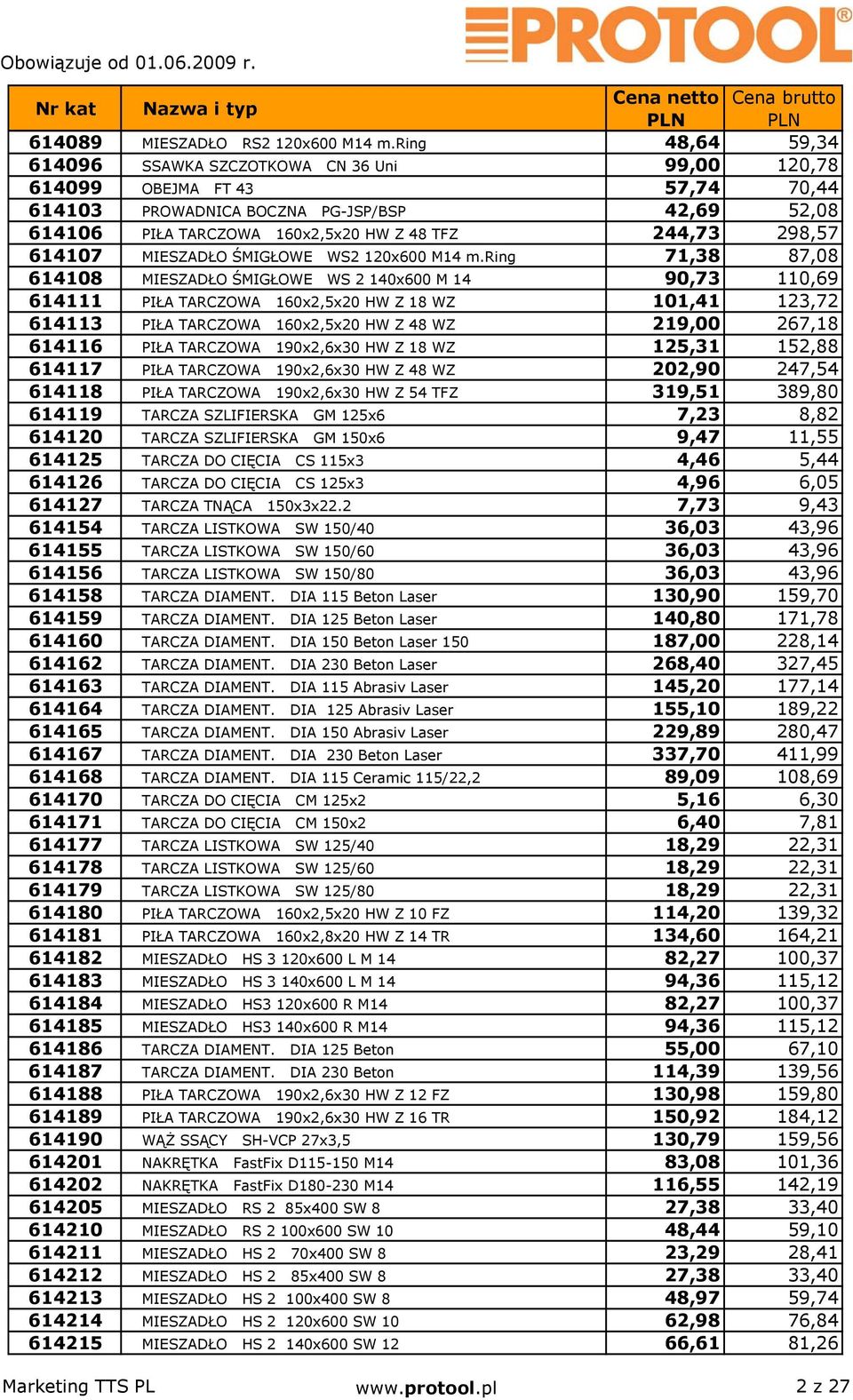 298,57 614107 MIESZADŁO ŚMIGŁOWE WS2 120x600 M14 m.