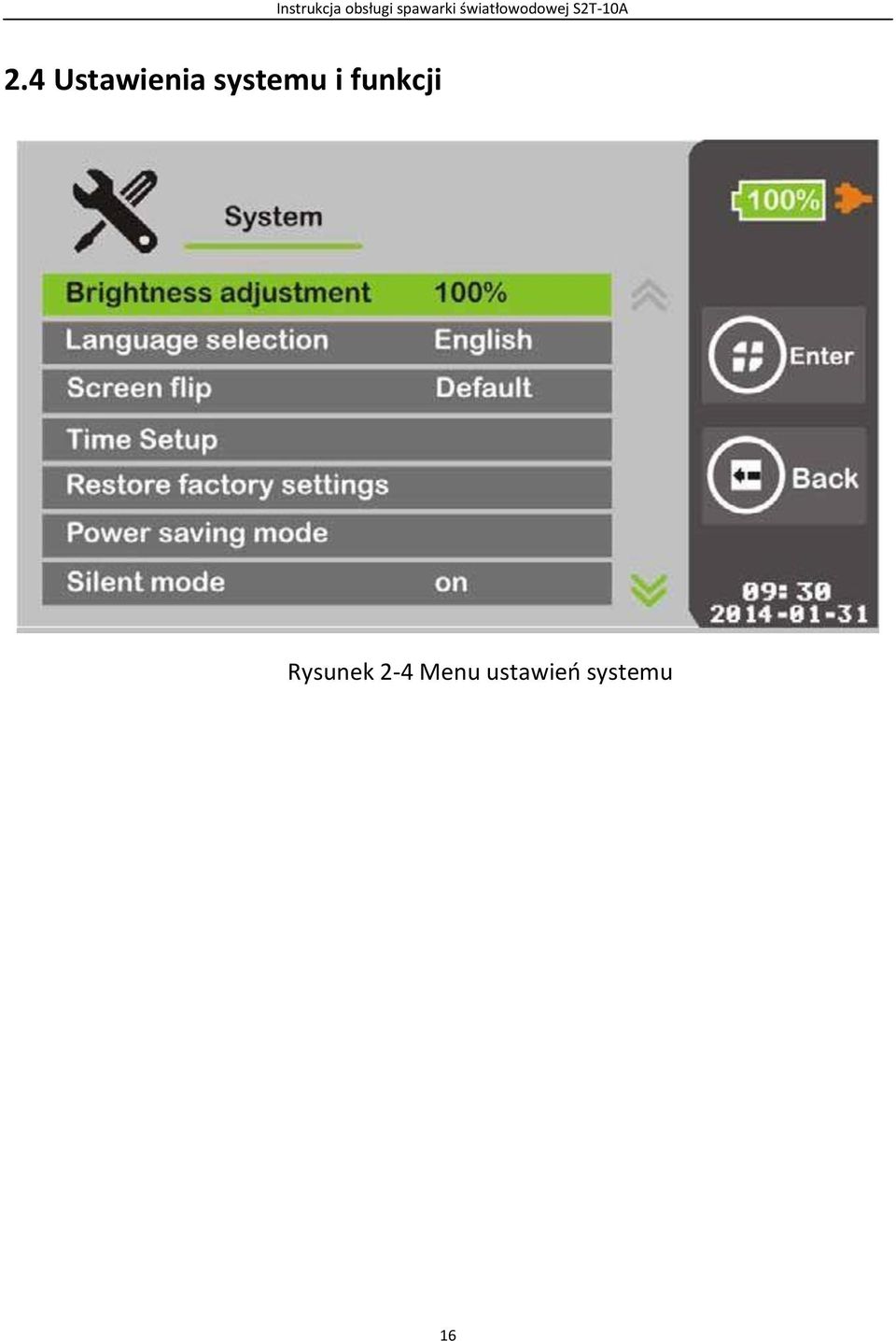 Rysunek 2-4 Menu