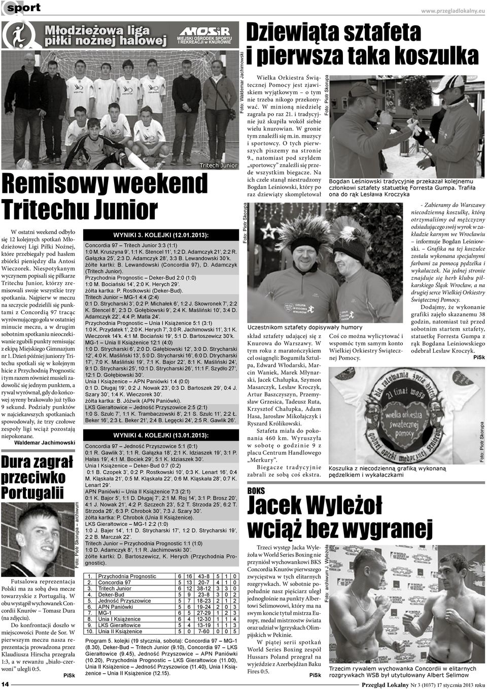 PiSk Młodzieżowa liga piłki nożnej halowej remisowy weekend tritechu Junior W ostatni weekend odbyło się 12 kolejnych spotkań Młodzieżowej Ligi Piłki Nożnej, które przebiegały pod hasłem zbiórki