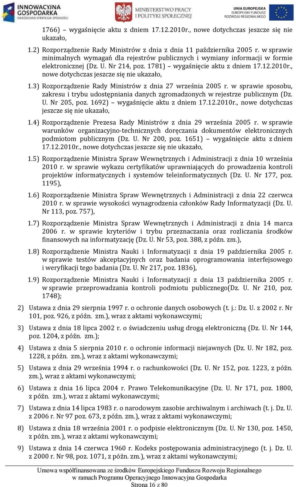 , nowe dotychczas jeszcze się nie ukazało, 1.3) Rozporządzenie Rady Ministrów z dnia 27 września 2005 r.