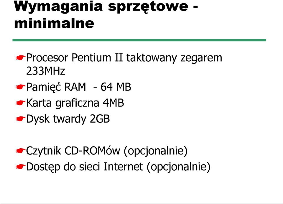 Karta graficzna 4MB Dysk twardy 2GB Czytnik