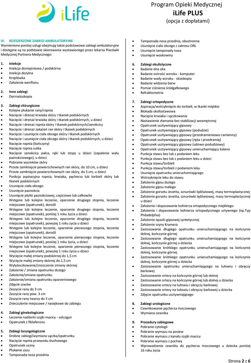 Iniekcje Iniekcja domięśniowa / podskórna Iniekcja dożylna Kroplówka Założenie wenflonu 2. Inne zabiegi Dermatoskopia 3.