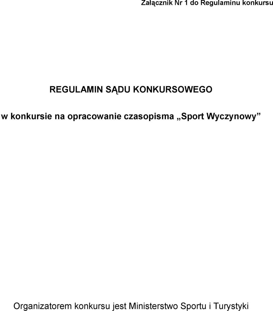 opracowanie czasopisma Sport Wyczynowy