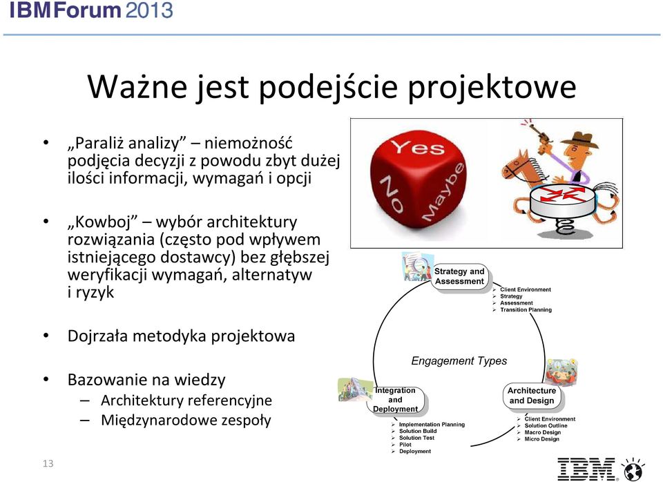 wpływem istniejącego dostawcy) bez głębszej weryfikacji wymagań, alternatyw iryzyk