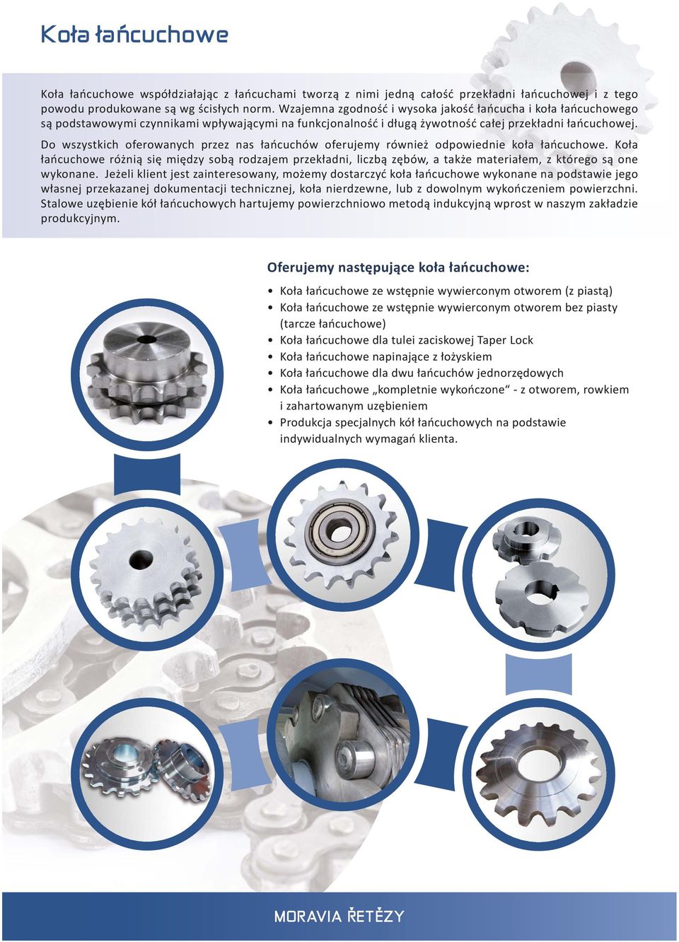 Do wszystkich oferowanych przez nas łańcuchów oferujemy również odpowiednie koła łańcuchowe.