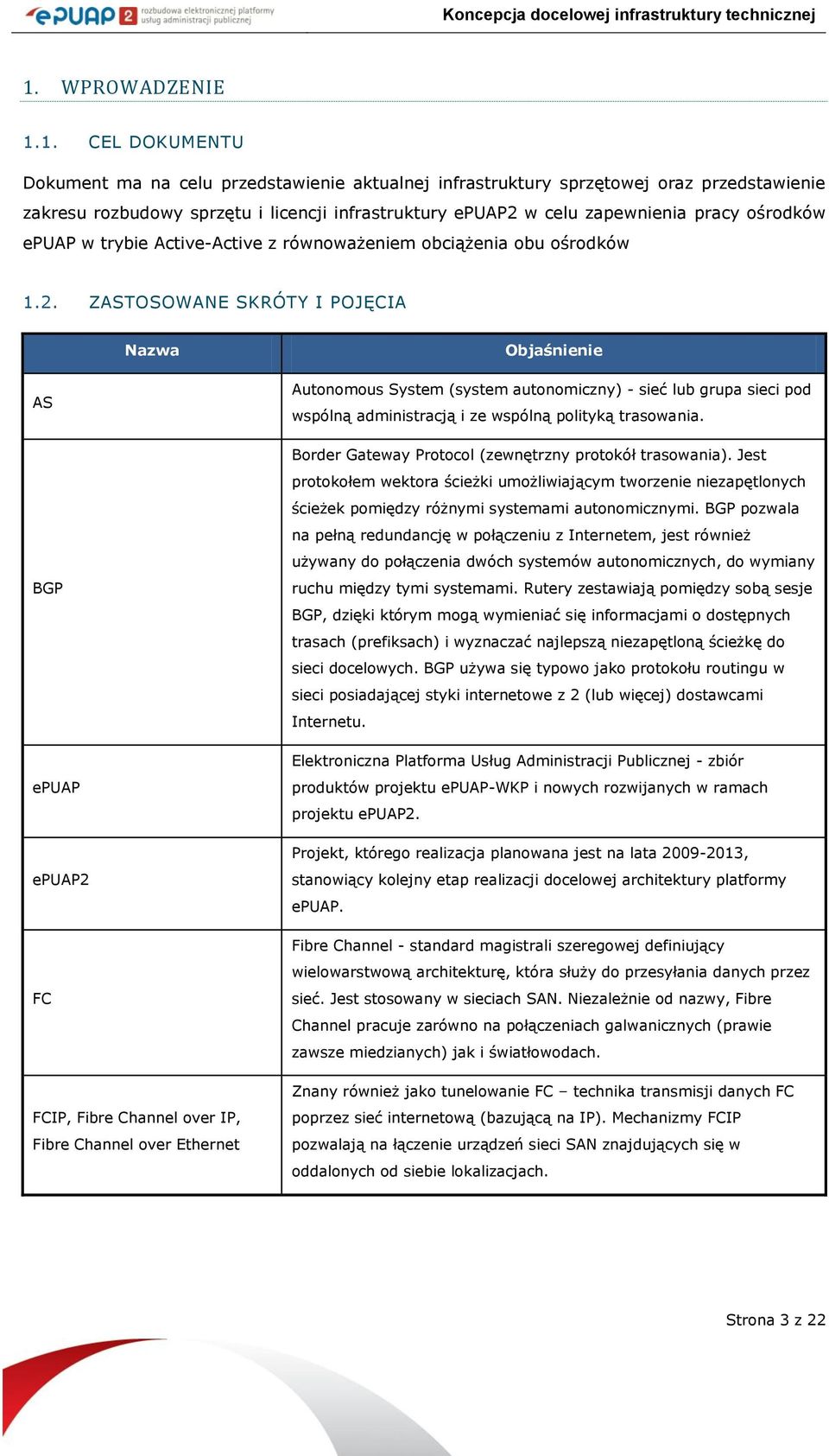 epuap w trybie Active-Active z równoważeniem obciążenia obu ośrodków.2.