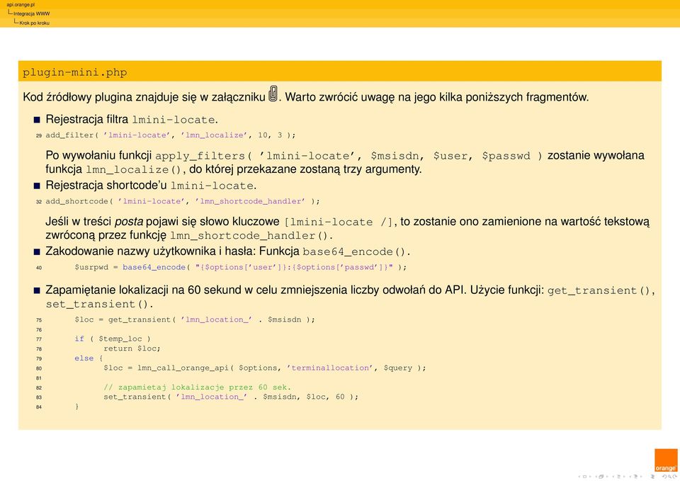 trzy argumenty. Rejestracja shortcode u lmini-locate.