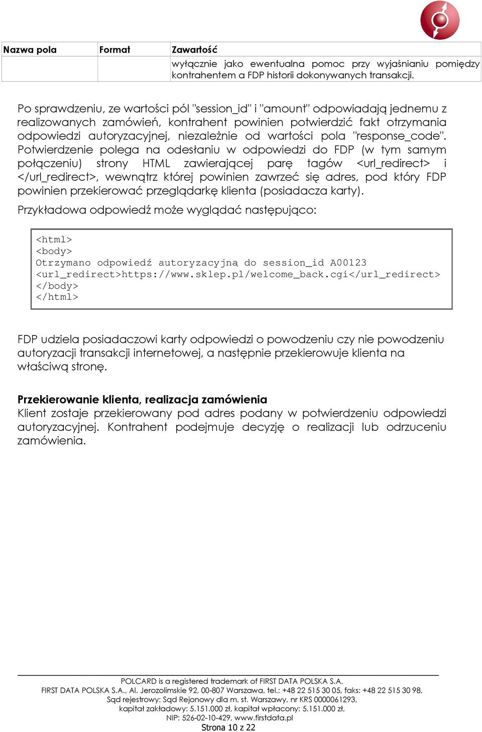 wartości pola "response_code".