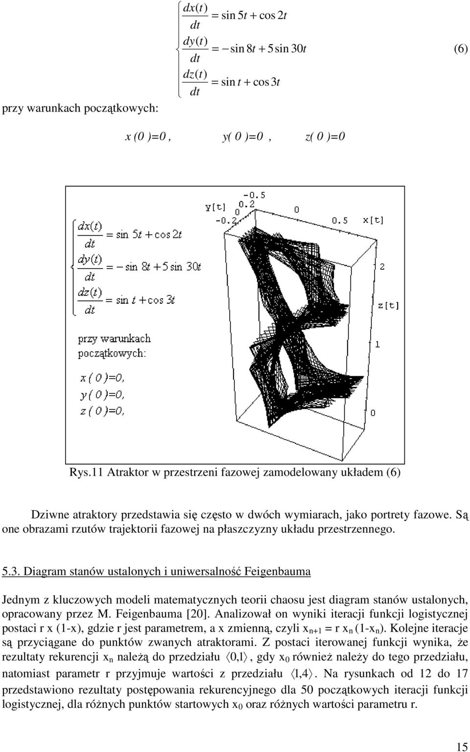 Są one obrazami rzutów trajektorii fazowej na płaszczyzny układu przestrzennego. 5.3.