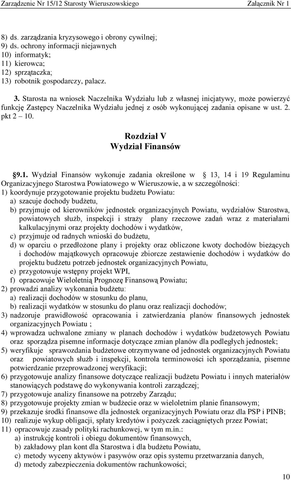 Rozdział V Wydział Finansów 9.1.