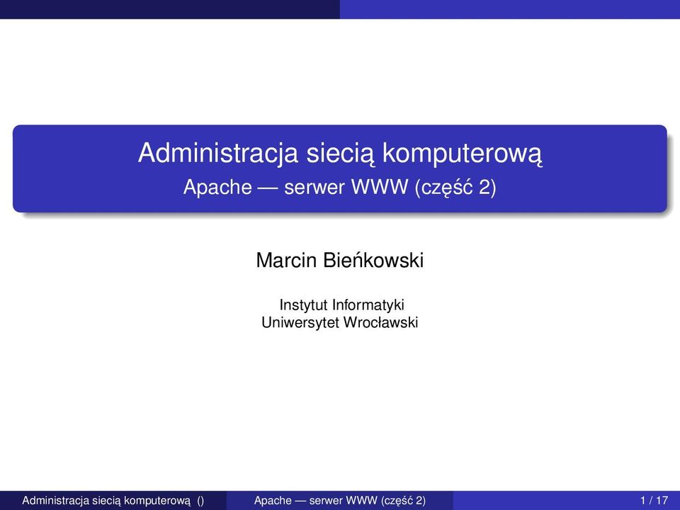 Informatyki Uniwersytet Wrocławski