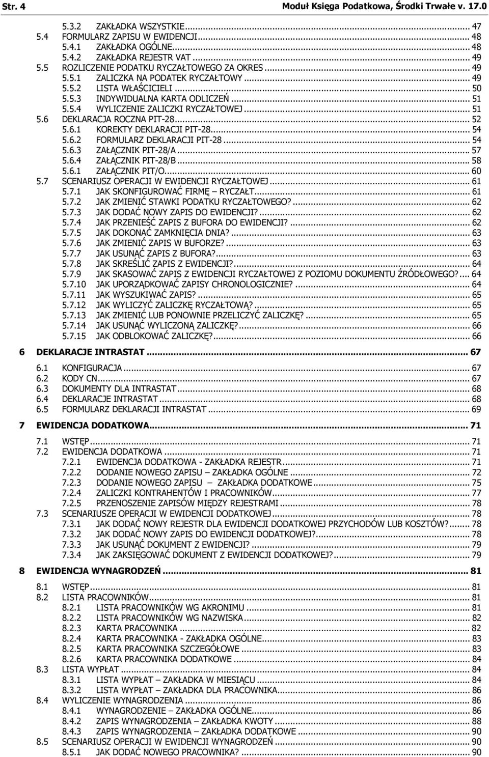 .. 51 5.6 DEKLARACJA ROCZNA PIT-28... 52 5.6.1 KOREKTY DEKLARACJI PIT-28... 54 5.6.2 FORMULARZ DEKLARACJI PIT-28... 54 5.6.3 ZAŁĄCZNIK PIT-28/A...57 5.6.4 ZAŁĄCZNIK PIT-28/B...58 5.6.1 ZAŁĄCZNIK PIT/O.