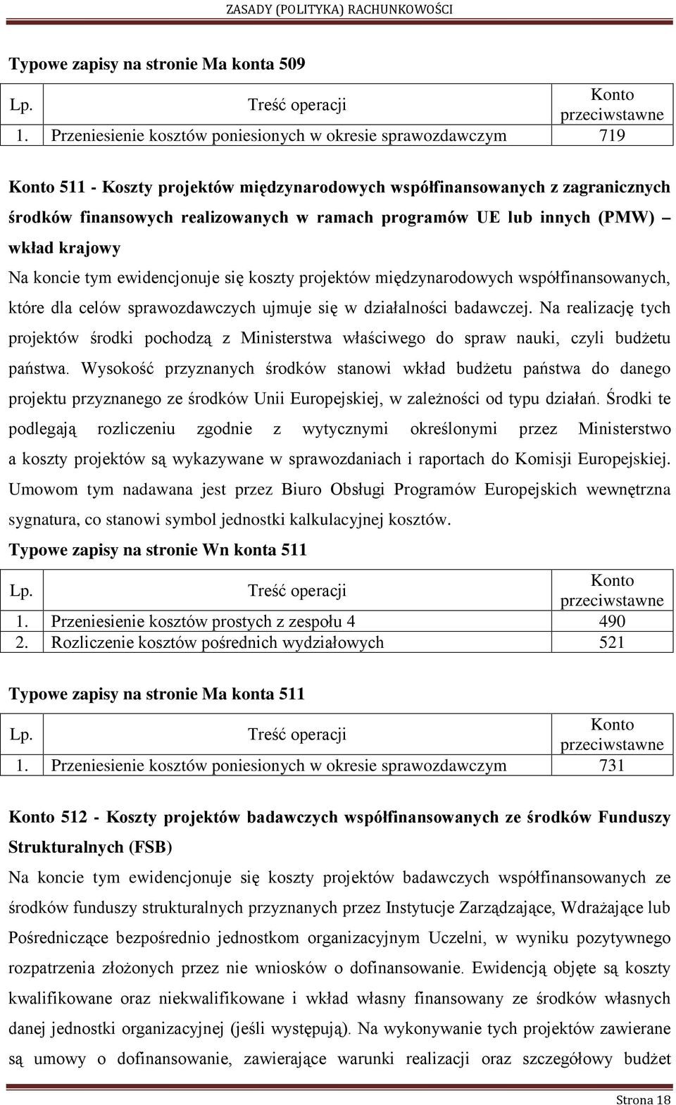 innych (PMW) wkład krajowy Na koncie tym ewidencjonuje się koszty projektów międzynarodowych współfinansowanych, które dla celów sprawozdawczych ujmuje się w działalności badawczej.