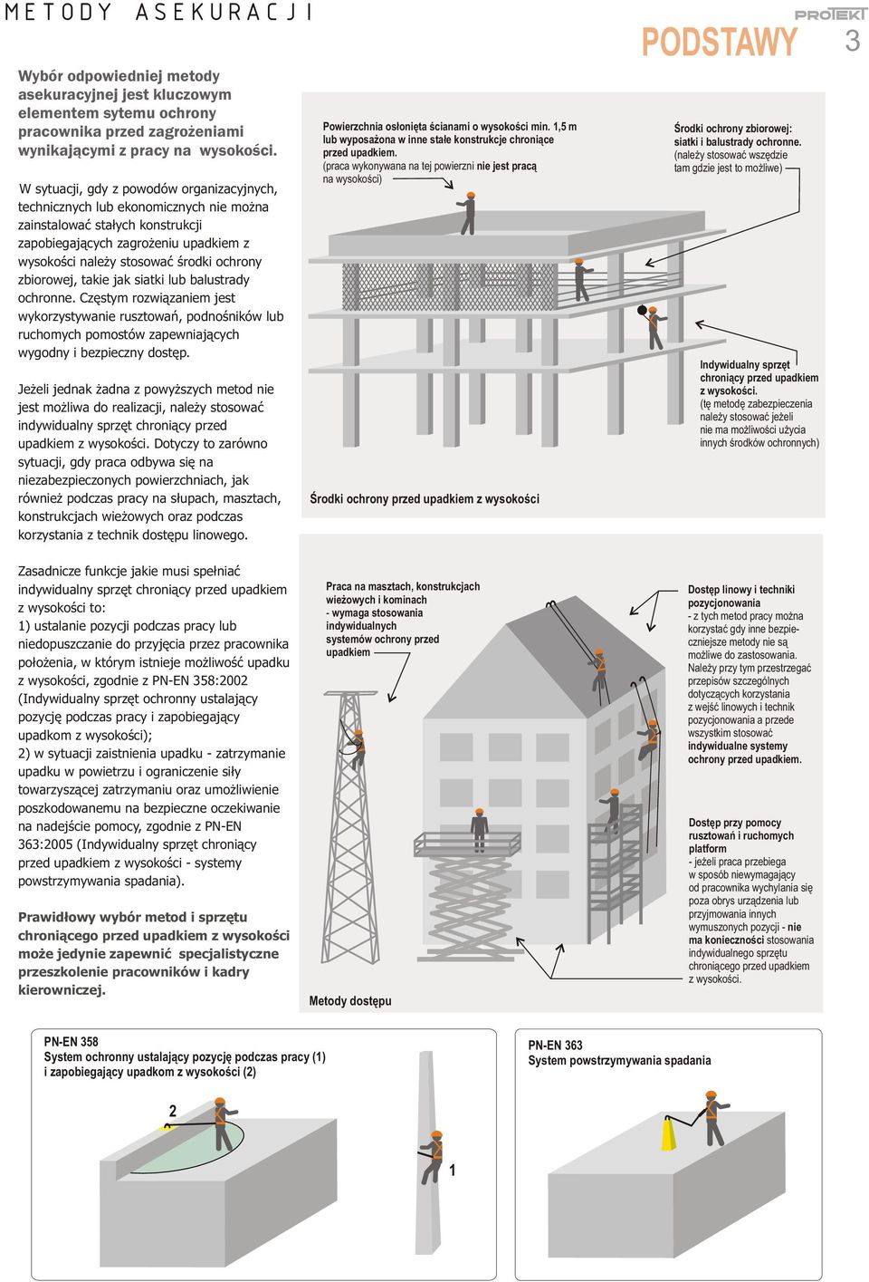 zbiorowej, takie jak siatki lub balustrady ochronne. Czêstym rozwi¹zaniem jest wykorzystywanie rusztowañ, podnoœników lub ruchomych pomostów zapewniaj¹cych wygodny i bezpieczny dostêp.