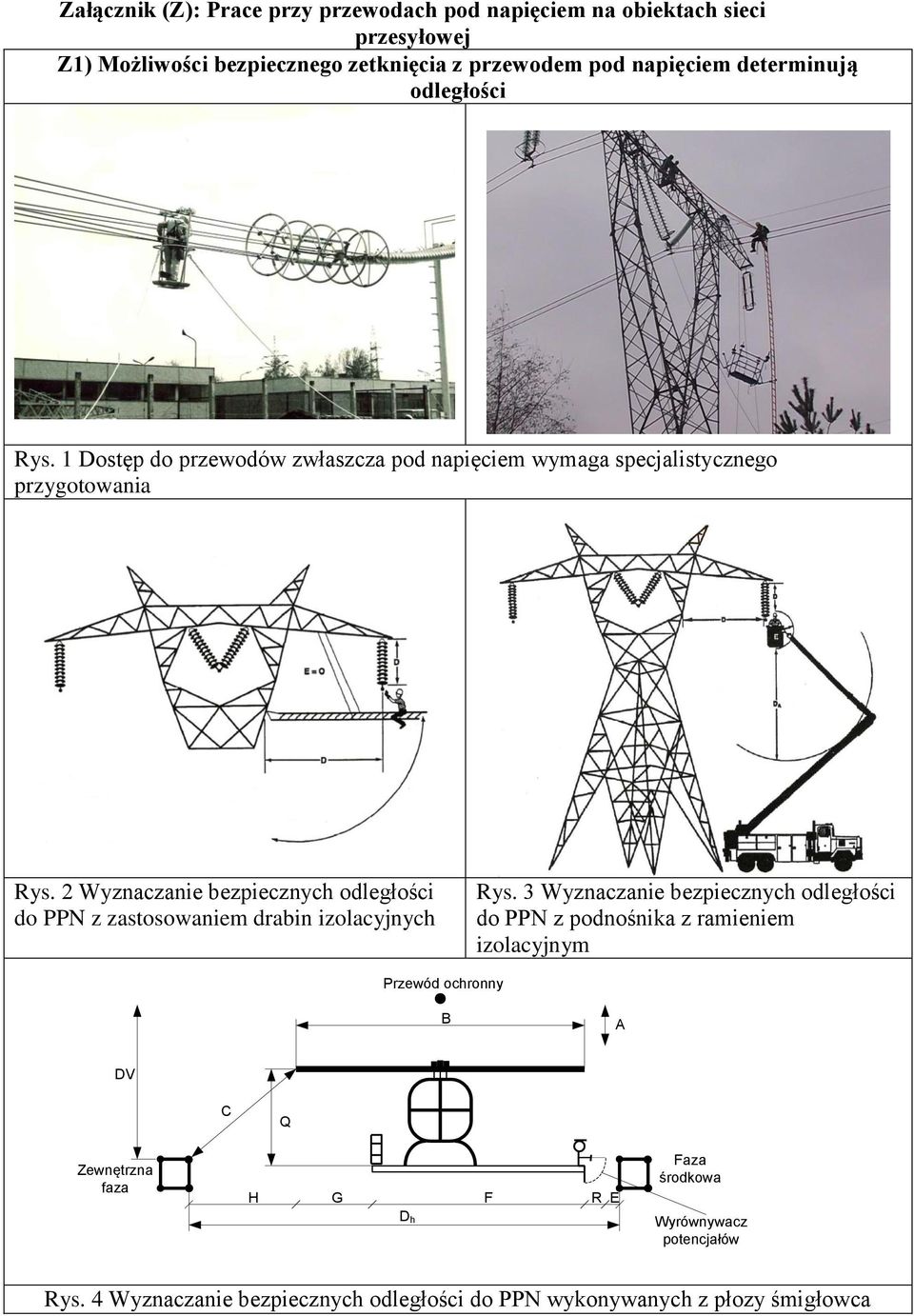 2 Wyznaczanie bezpiecznych odległości do PPN z zastosowaniem drabin izolacyjnych Rys.