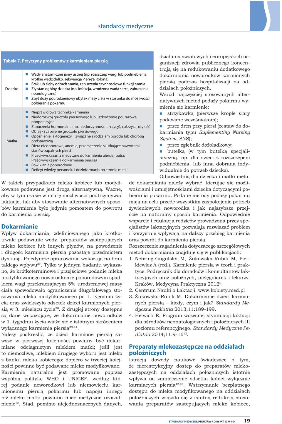 infekcja, wrodzona wada serca, zaburzenia neurologiczne) Zbyt duży pourodzeniowy ubytek masy ciała w stosunku do możliwości pobierania pokarmu Nieprawidłowa technika karmienia Niedorozwój gruczołu