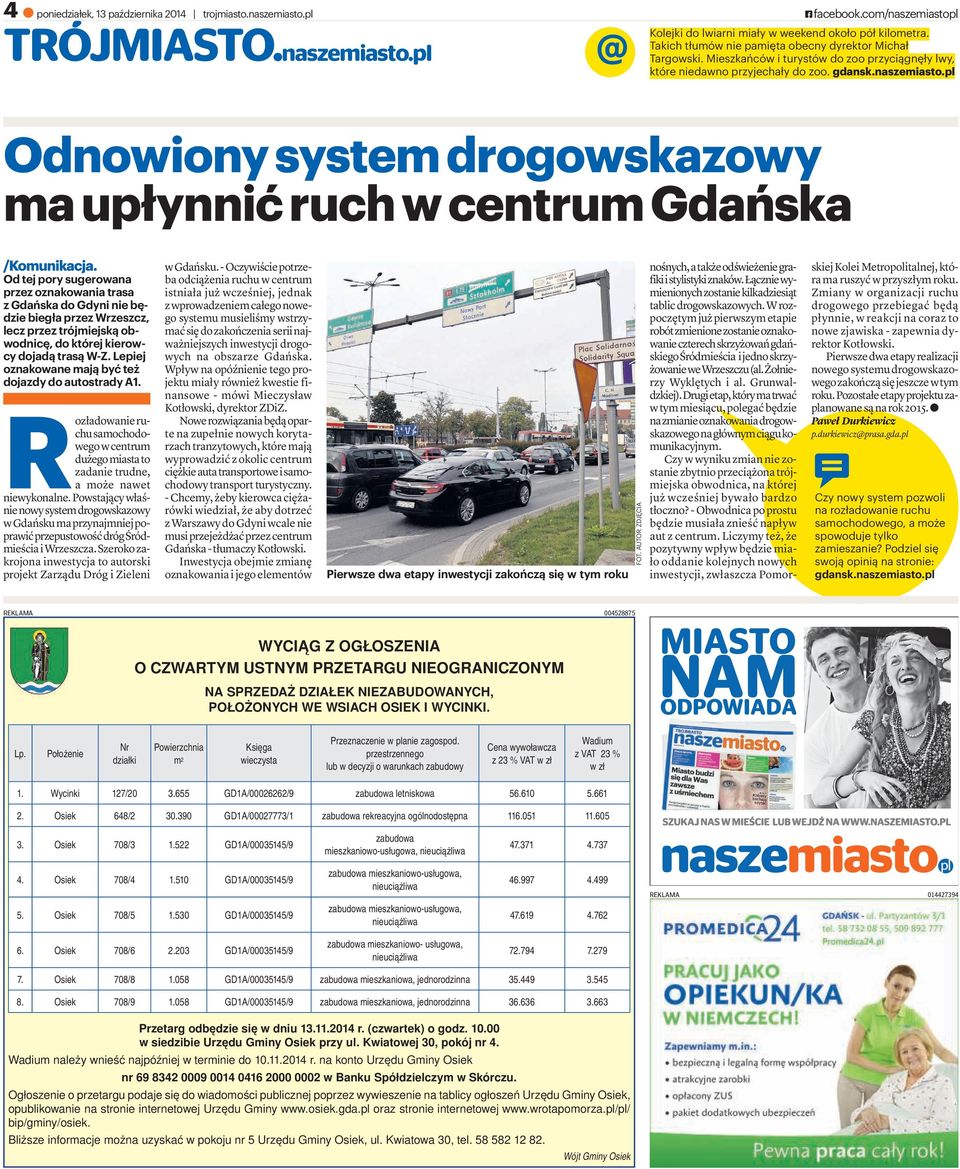 pl Odnowionysystemdrogowskazowy maupłynnićruchwcentrumgdańska /Komunikacja.