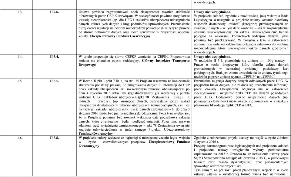 Przeniesienie dużej części regulacji na poziom rozporządzeń powoduje duże ryzyko prawne po stronie odbiorców danych oraz może generować w przyszłości wysokie koszty.