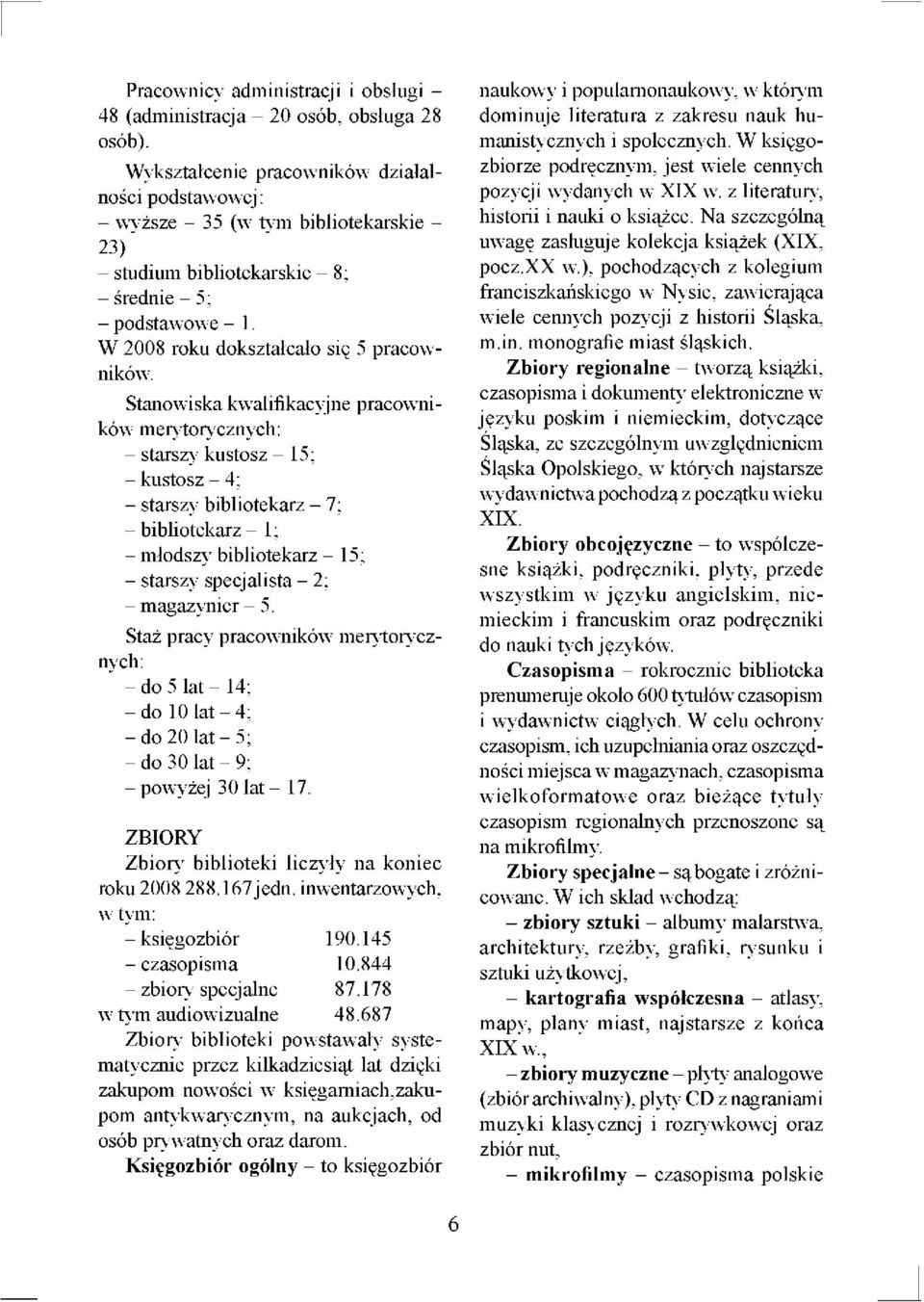 W 2008 roku dokształcało się 5 pracowników.