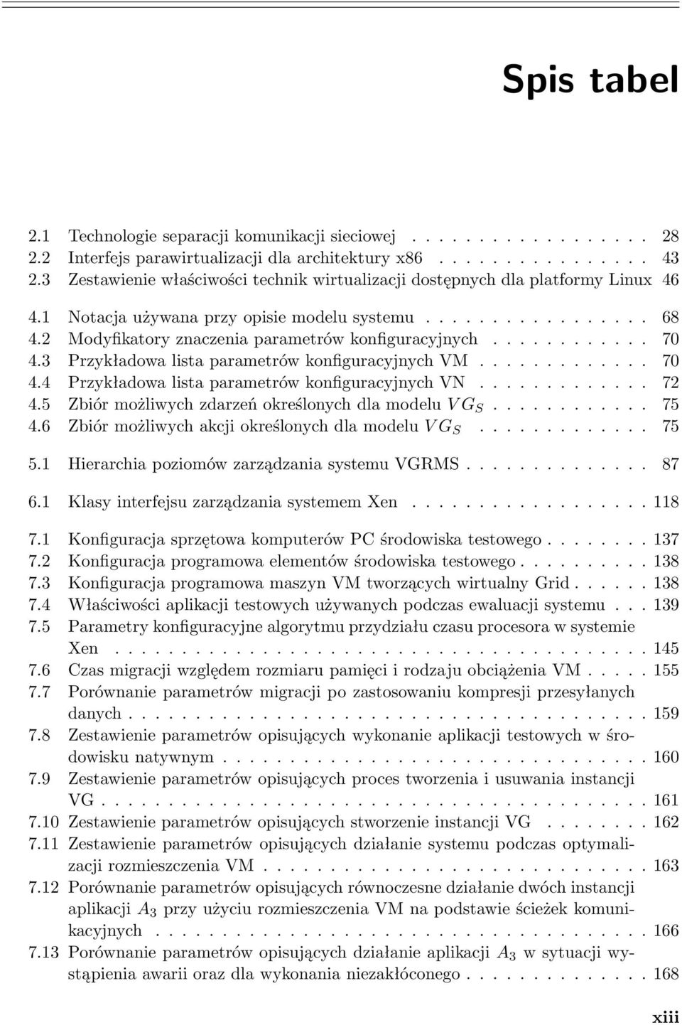 2 Modyfikatory znaczenia parametrów konfiguracyjnych............ 70 4.3 Przykładowa lista parametrów konfiguracyjnych VM............. 70 4.4 Przykładowa lista parametrów konfiguracyjnych VN............. 72 4.