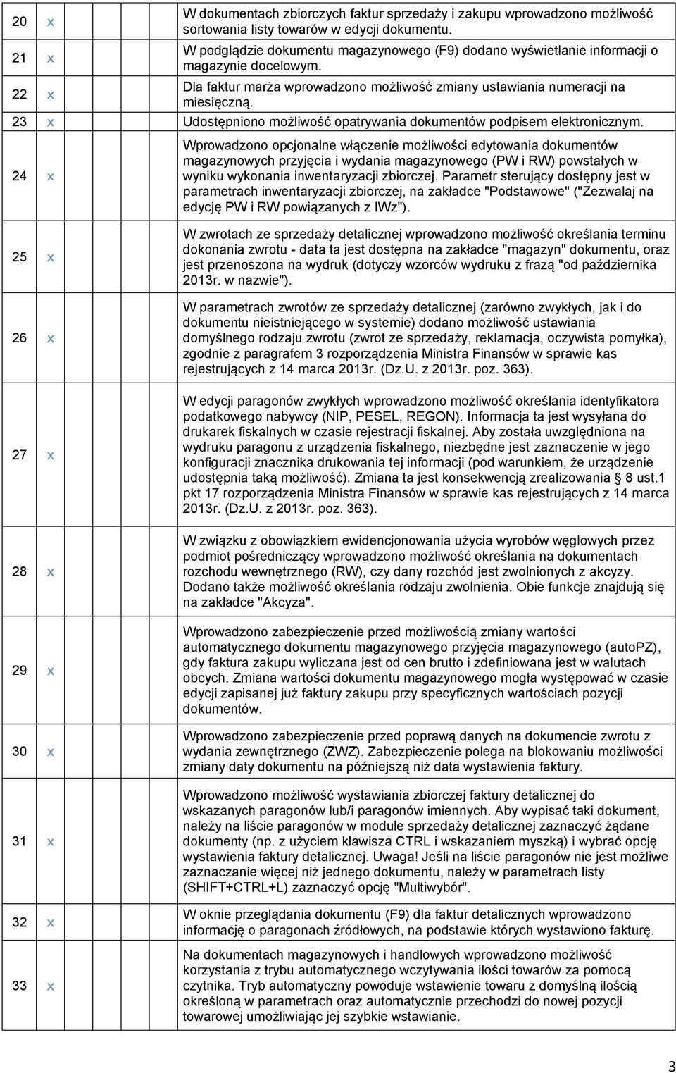 23 x Udostępniono możliwość opatrywania dokumentów podpisem elektronicznym.