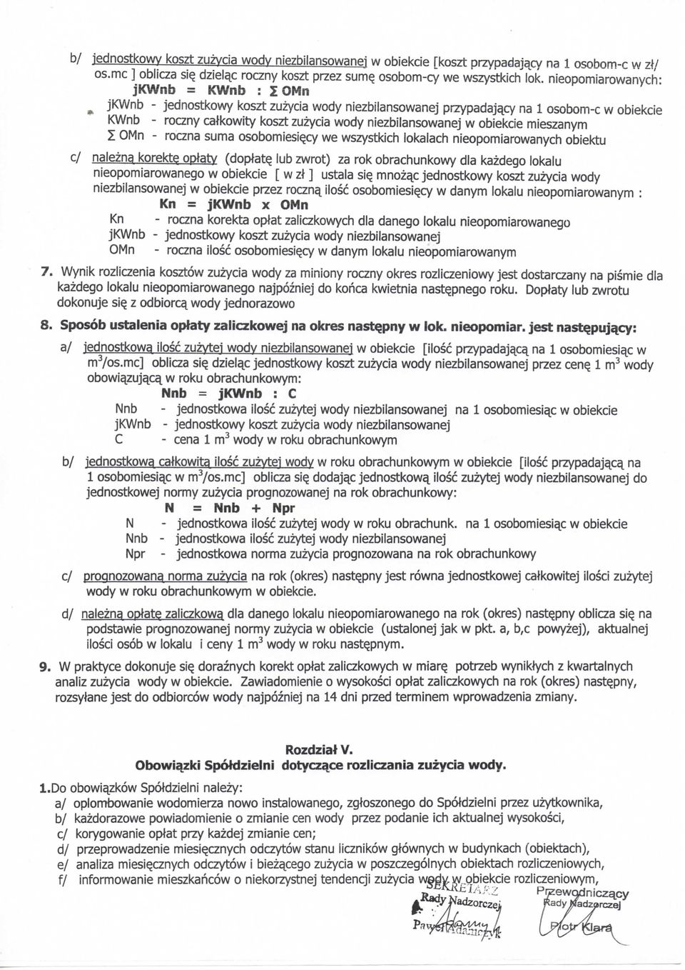 obiekcie mieszanym I OMn - roczna suma osobomiesie.cy we wszystkich lokalach nieopomiarowanych obiektu c/ nalezna korekte oplaty (doplate.