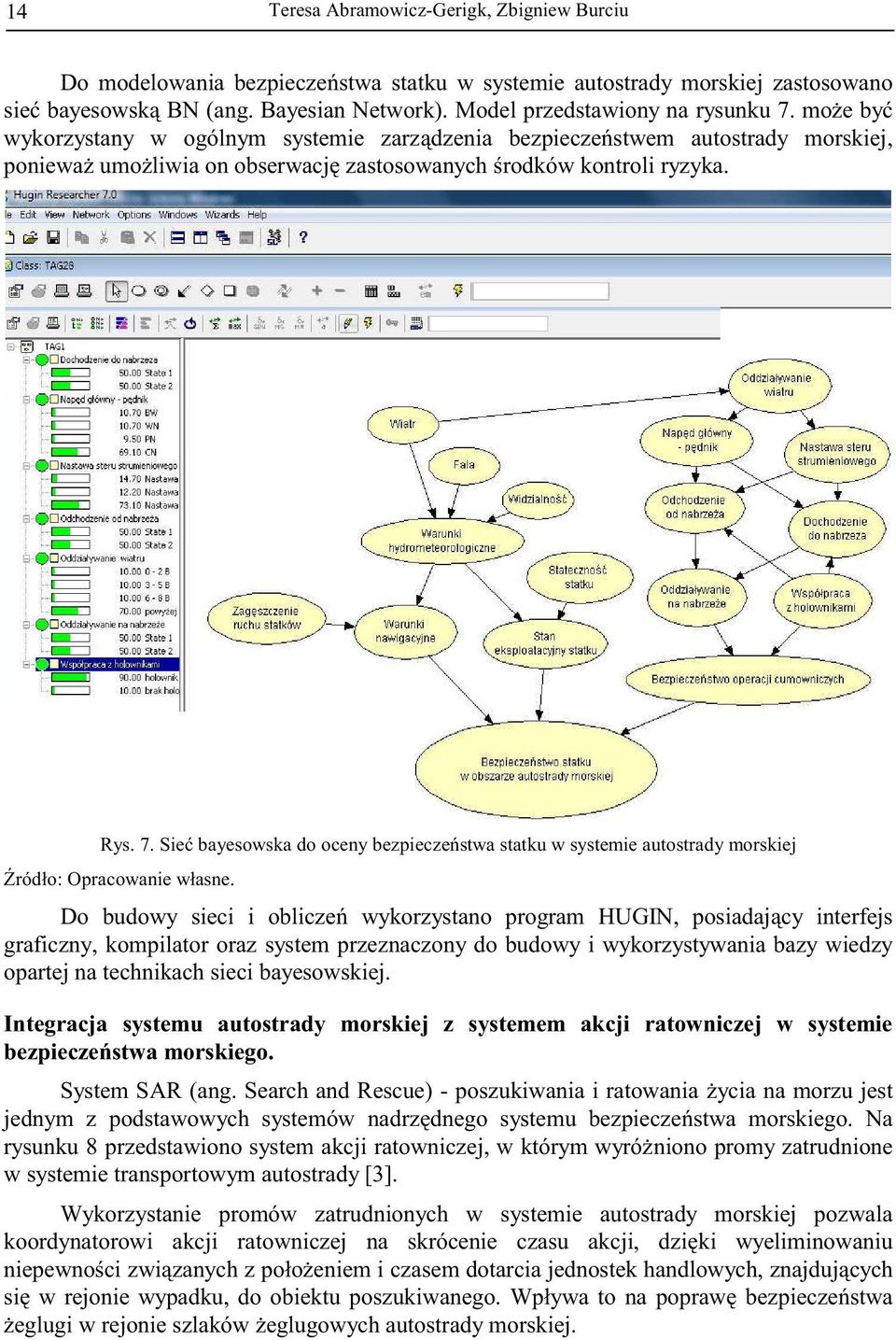 Sie bayesowska do oceny bezpiecze stwa statku w systemie autostrady morskiej ródło: Opracowanie własne.