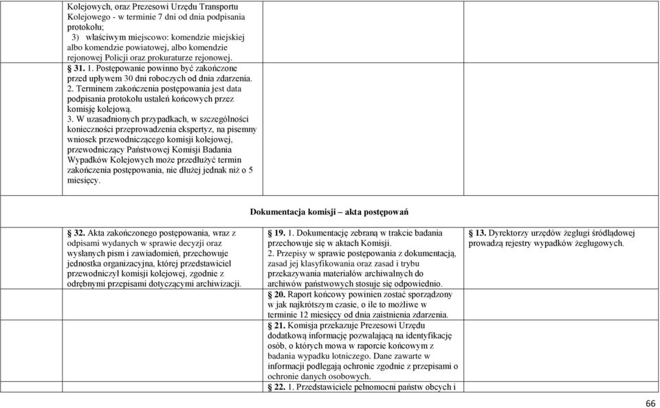 Terminem zakończenia postępowania jest data podpisania protokołu ustaleń końcowych przez komisję kolejową. 3.