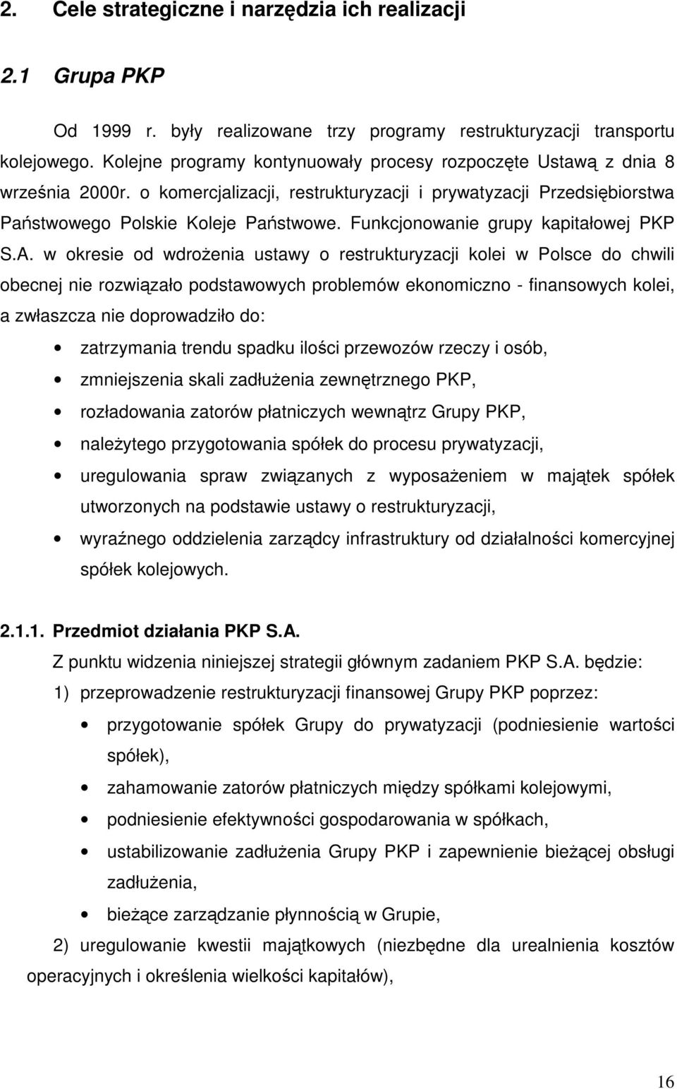 Funkcjonowanie grupy kapitałowej PKP S.A.