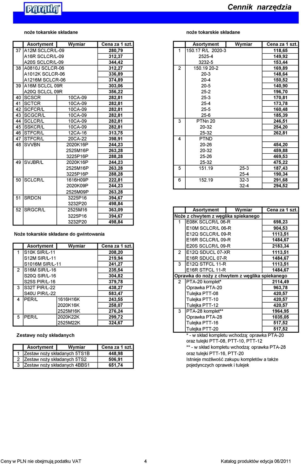 19 20-2 169,89 A1012K SCLCR-06 336,89 20-3 148,64 A1216M SCLCR-06 374,89 20-4 150,52 39 A16M SCLCL 09R 303,06 20-5 140,90 A20Q SCLCL 09R 356,22 25-2 196,70 40 SCSCR 10CA-09 282,81 25-3 170,81 41