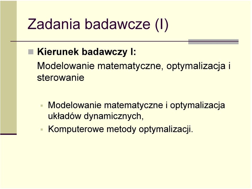 sterowanie Modelowanie matematyczne i