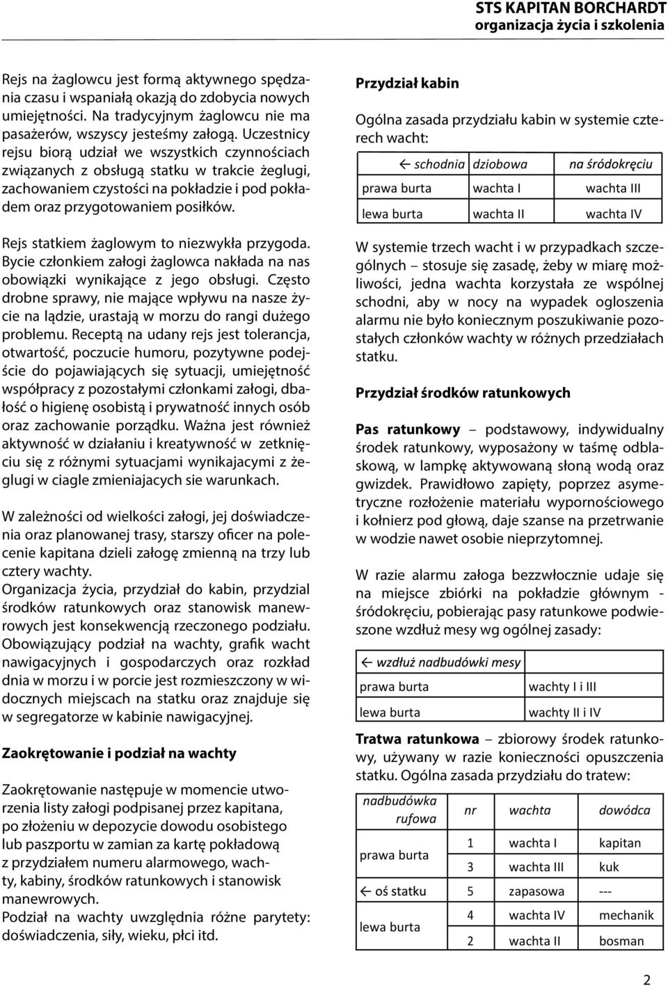 Rejs statkiem żaglowym to niezwykła przygoda. Bycie członkiem załogi żaglowca nakłada na nas obowiązki wynikające z jego obsługi.