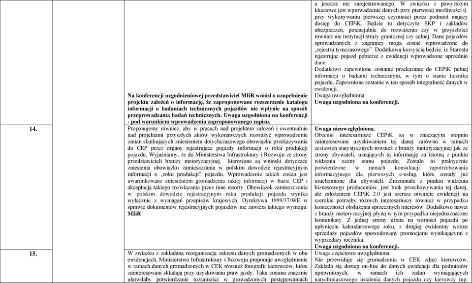 Proponujemy również, aby w pracach nad projektem założeń i ewentualnie nad projektami przyszłych aktów wykonawczych rozważyć wprowadzenie zmian skutkujących zniesieniem dotychczasowego obowiązku