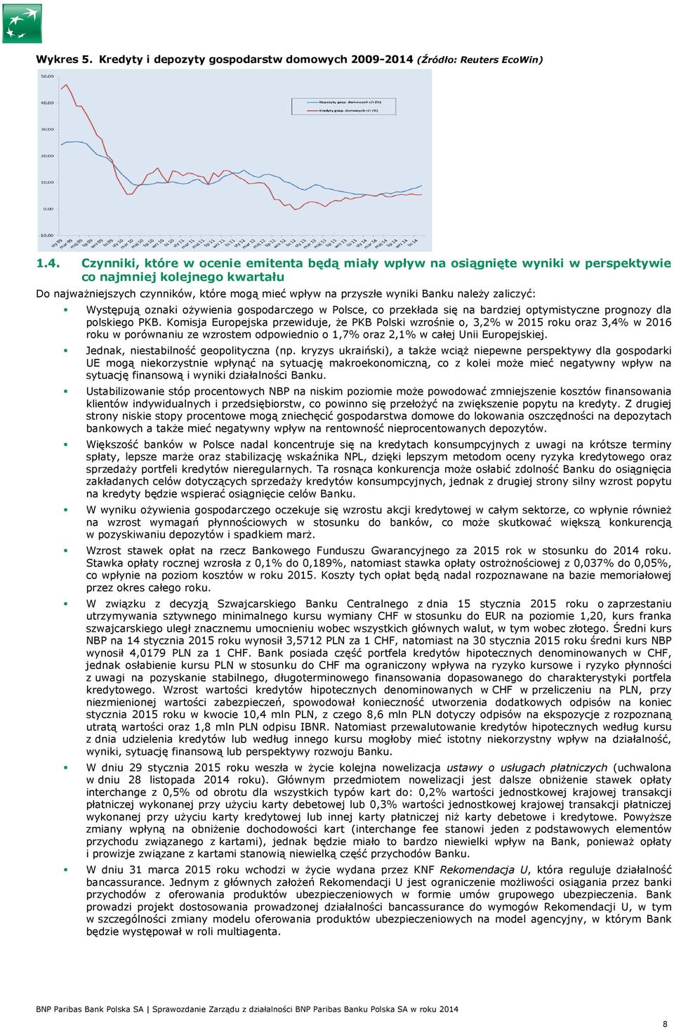 Czynniki, które w ocenie emitenta będą miały wpływ na osiągnięte wyniki w perspektywie co najmniej kolejnego o kwartału Do najważniejszych czynników, które mogą mieć wpływ na przyszłe wyniki Banku