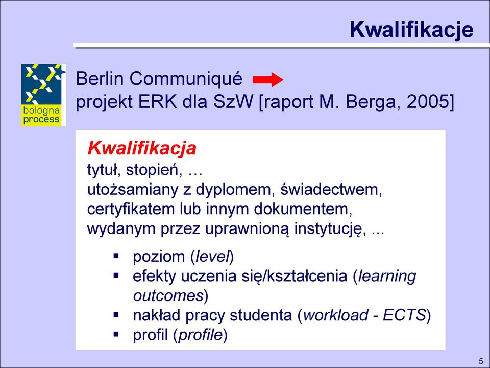 .. Kwalifikacje Berlin Communiqué projekt ERK dla SzW [raport M.