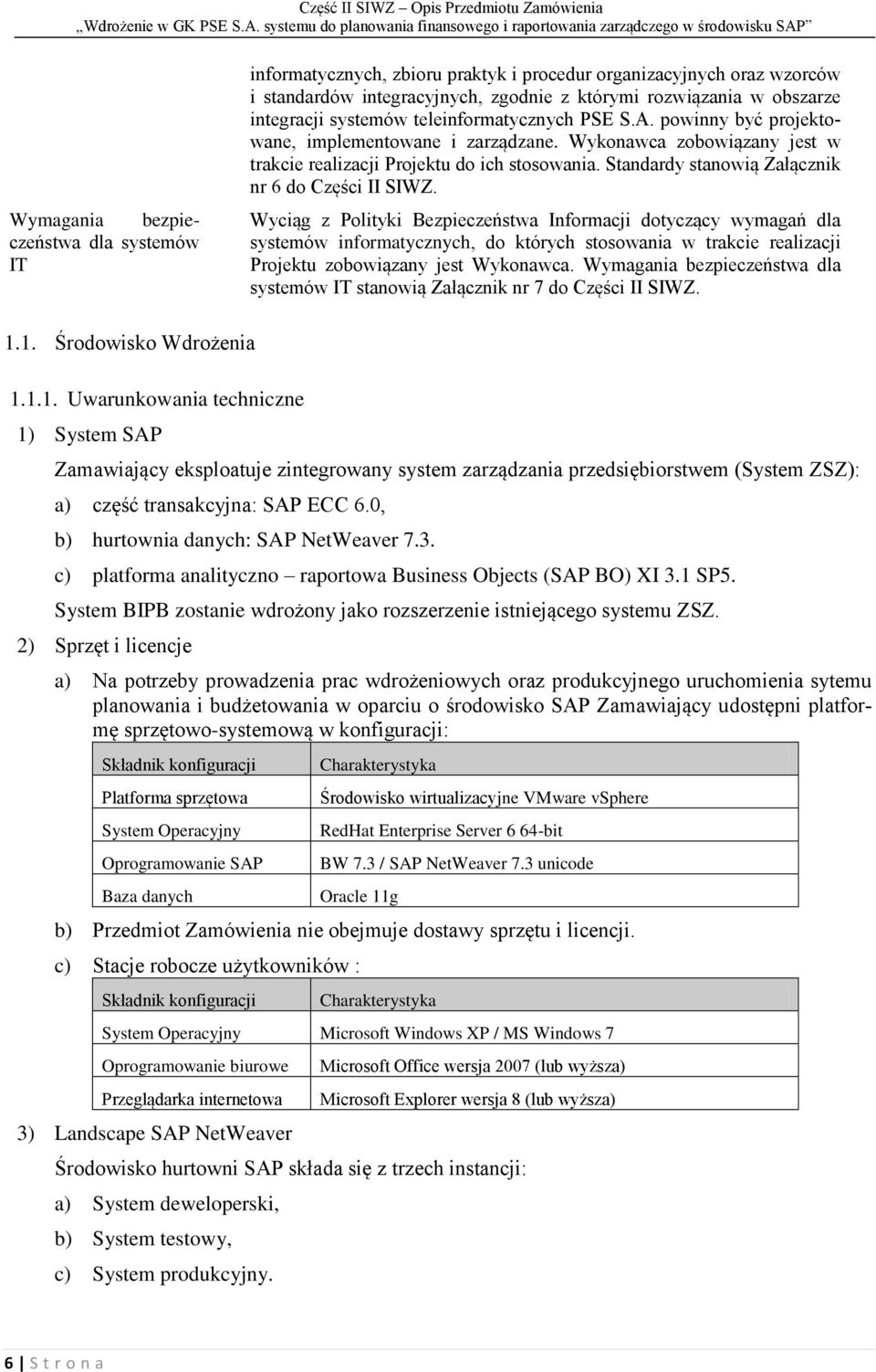 Standardy stanowią Załącznik nr 6 do Części II SIWZ.